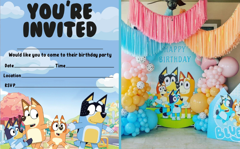 Bluey Invitations and Decorations