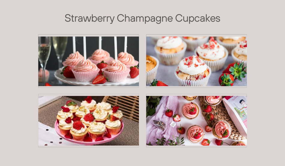 Strawberry champagne cupcakes